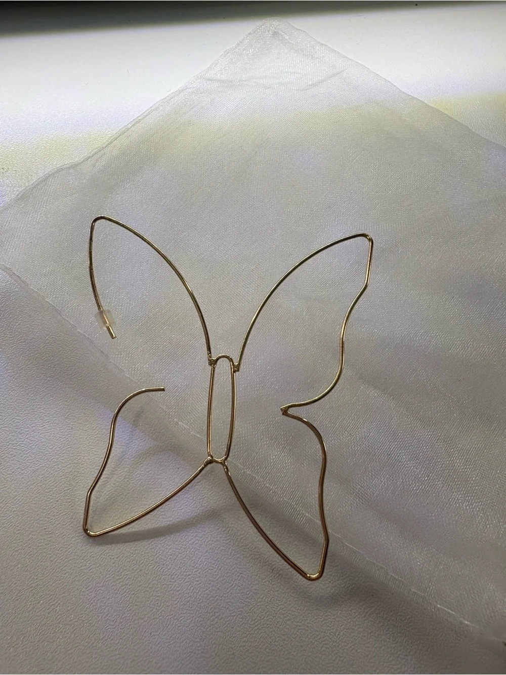 Gold Butterfly Wire Earrings